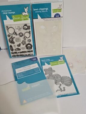 Lawn Fawn Shello Friend Fish Stamp, Die & Stencil Coordinating Craft Set